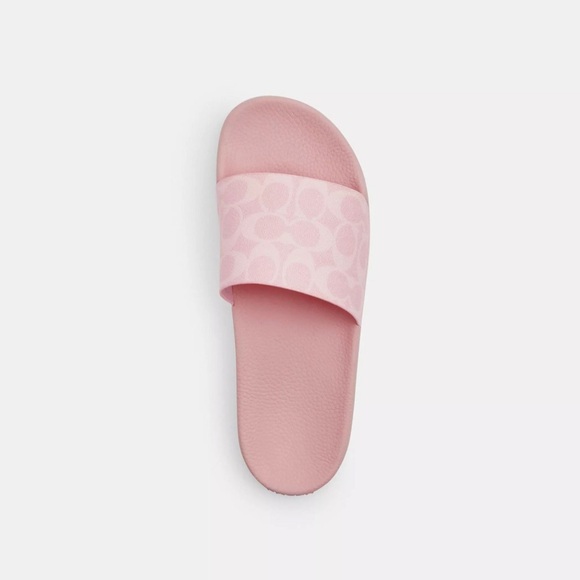 NWT！Coach women Udele Sport Slide Signature Canvas（CAR28）Powder Pink SIZE US 5